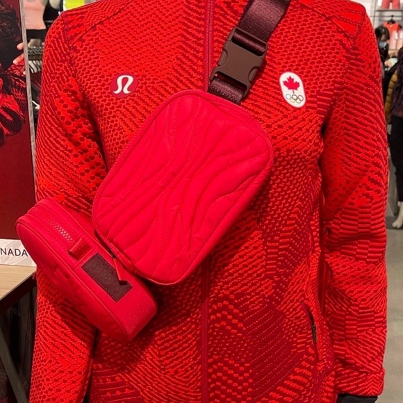 lululemon athletica Handbags - ✨Host pick✨Rare LULULEMON Olympic Team Canada Red Wine Berry Mini Crossbody Bag